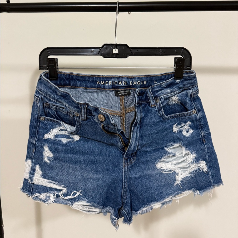 American Eagle Outfitters Ripped Blue Jean Shorts